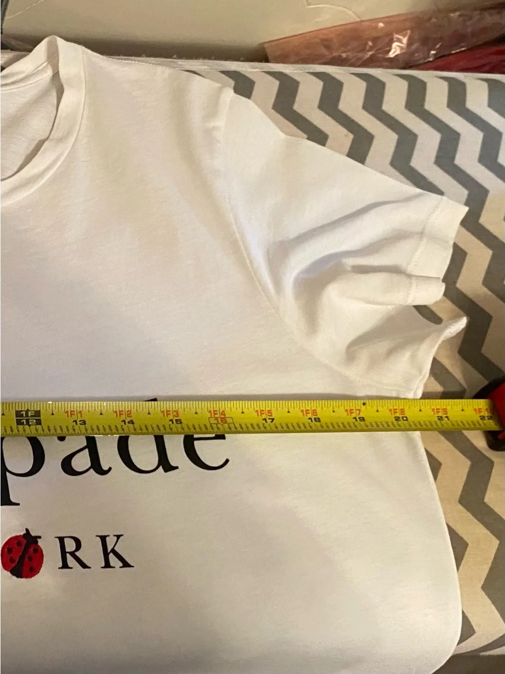 KATE SPADE Wom L Ladybug Patch Logo Crew-Neck T-Shirt Top